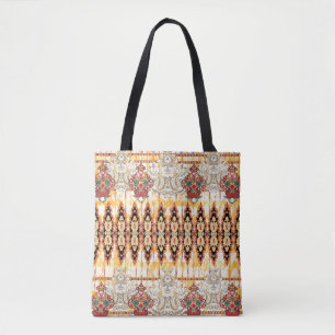 Seamless ethnic mughal floral pattern tote bag