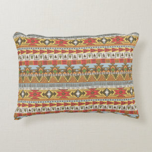 Seamless ethnic pattern in bright colours accent pillow