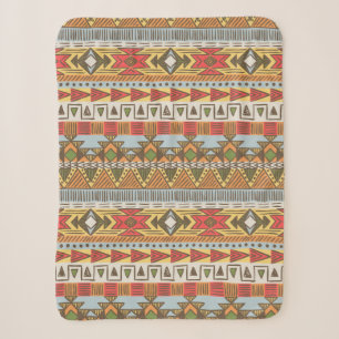 Seamless ethnic pattern in bright colours sherpa blanket