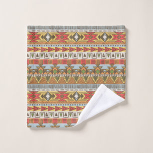 Seamless ethnic pattern in bright colours wash cloth