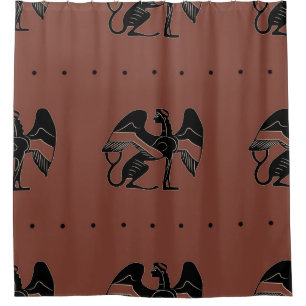Seamless ethnic pattern with fantastic winged sphi