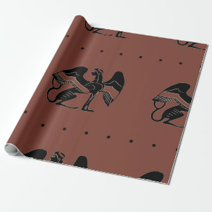 Seamless ethnic pattern with fantastic winged sphi wrapping paper