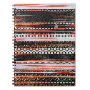 Seamless ethnic tribal pattern stripes rug design. notebook