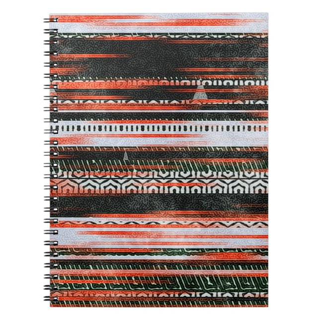 Seamless ethnic tribal pattern stripes rug design. notebook (Front)