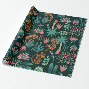 Seamless exotic jungle pattern wrapping paper