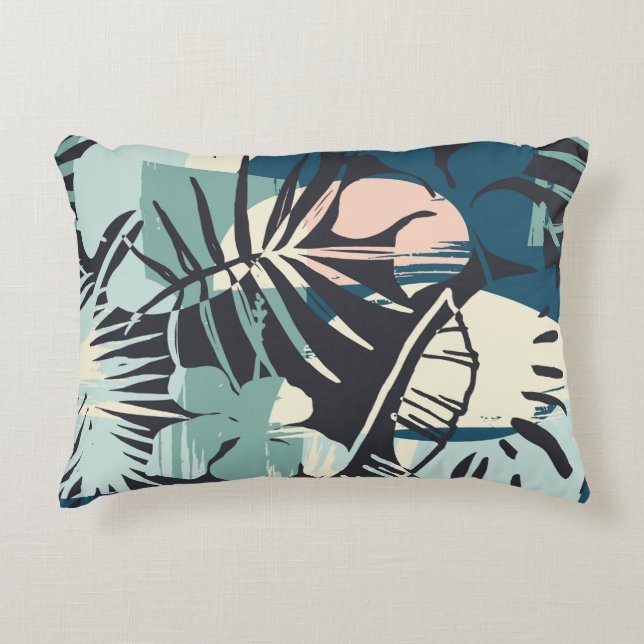 Seamless exotic pattern with tropical plants and a accent pillow (Front)