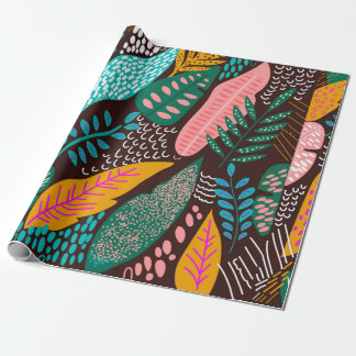 Seamless exotic pattern with tropical plants. vint wrapping paper