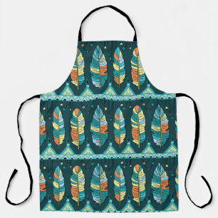 Seamless feather pattern background. Endless colou Apron