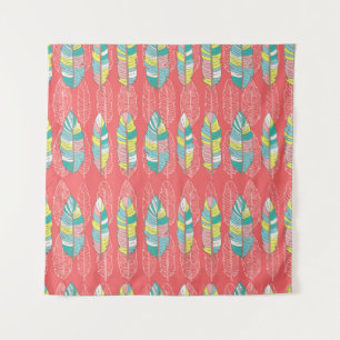 Seamless feather pattern background. Endless colou Tapestry