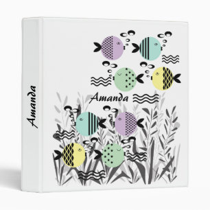 Seamless fish abstract scandinavian modern marine binder