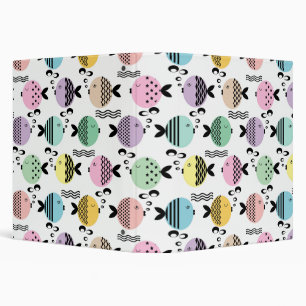 Seamless fish abstract scandinavian modern marine binder