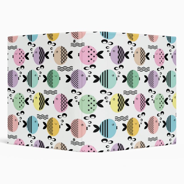 Seamless fish abstract scandinavian modern marine binder (Background)
