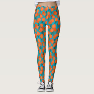 Seamless flat pattern with peaches on branches  leggings