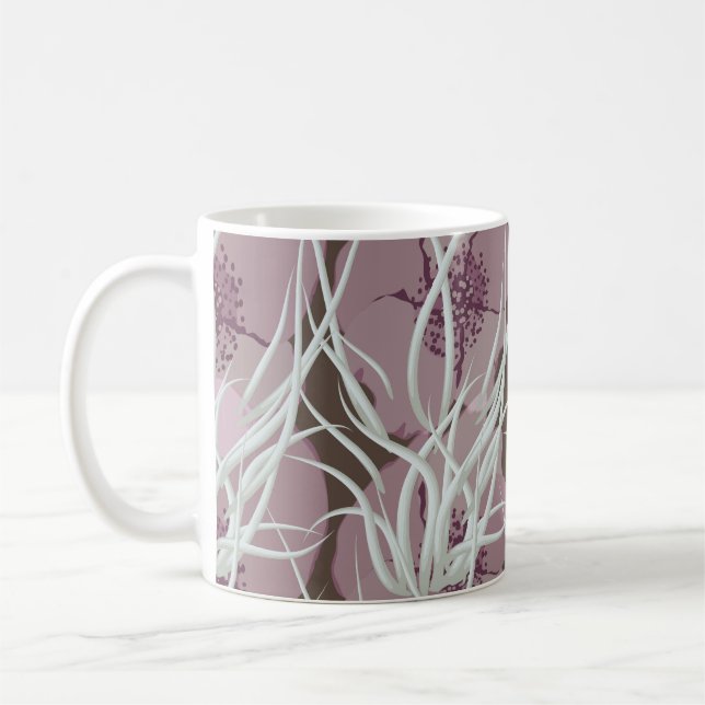 Seamless floral background,  seamless patternart,  coffee mug (Left)