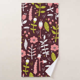 Seamless Floral Background. vintage Pattern in Doo Bath Towel
