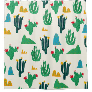 Seamless floral natural abstract cactus pattern on