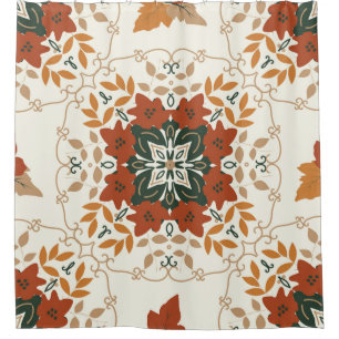 Seamless floral natural abstract geometric pattern