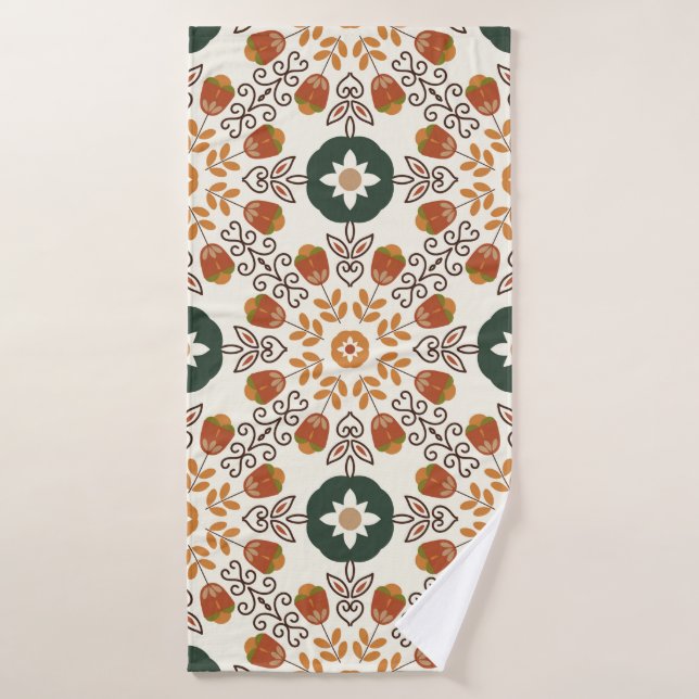 Seamless floral natural abstract geometric pattern (Serviette de bain)