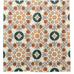 Seamless floral natural abstract geometric pattern