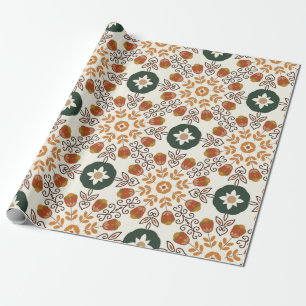 Seamless floral natural abstract geometric pattern wrapping paper