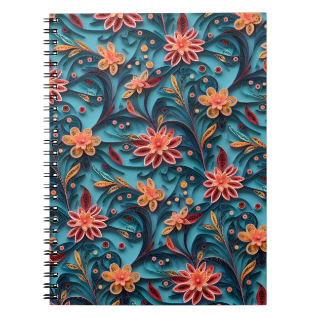 Seamless floral paper pattern Photo Notebook (Front)