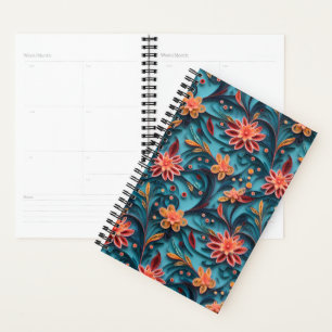 Seamless floral paper pattern Planner
