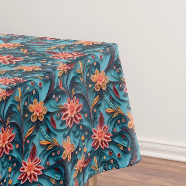 Seamless floral paper pattern Tablecloth (In Situ)