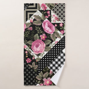seamless floral patchwork pattern with geometrical