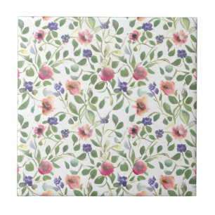 Seamless Floral Patern Heliotrope Flowers Tile