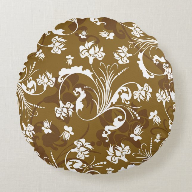 Seamless floral pattern. abstract,art,background,b round pillow (Front)