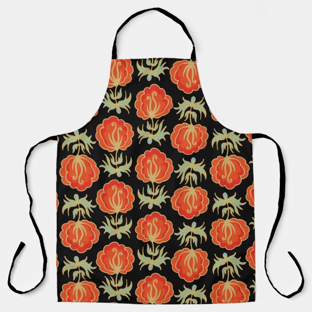 Seamless floral pattern apron (Front)