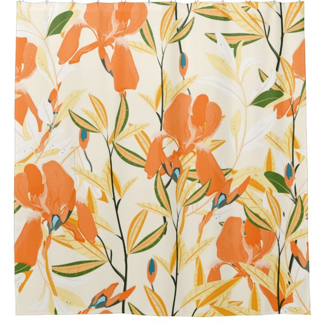 Seamless floral pattern. Arrangement orange iris f (Front)