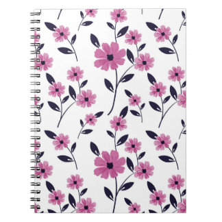 Seamless floral Pattern background,  hand drawn fl Notebook
