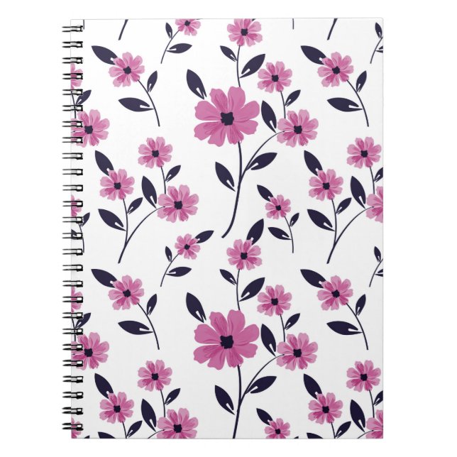 Seamless floral Pattern background,  hand drawn fl Notebook (Front)