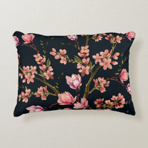 Seamless floral pattern background with hand drawn accent pillow