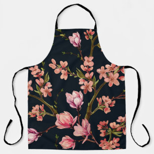 Seamless floral pattern background with hand drawn apron