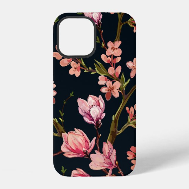 Seamless floral pattern background with hand drawn iPhone case (Back)
