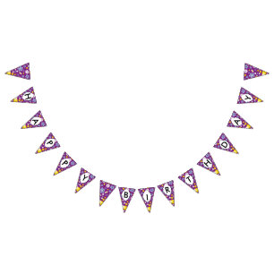 Seamless Floral Pattern Bunting Flags