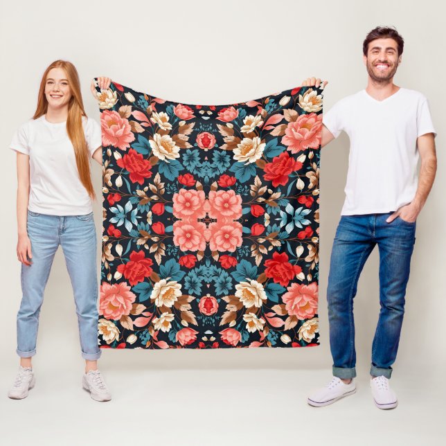 Seamless Floral Pattern Elegant and Timeless Desig Fleece Blanket (In Situ)