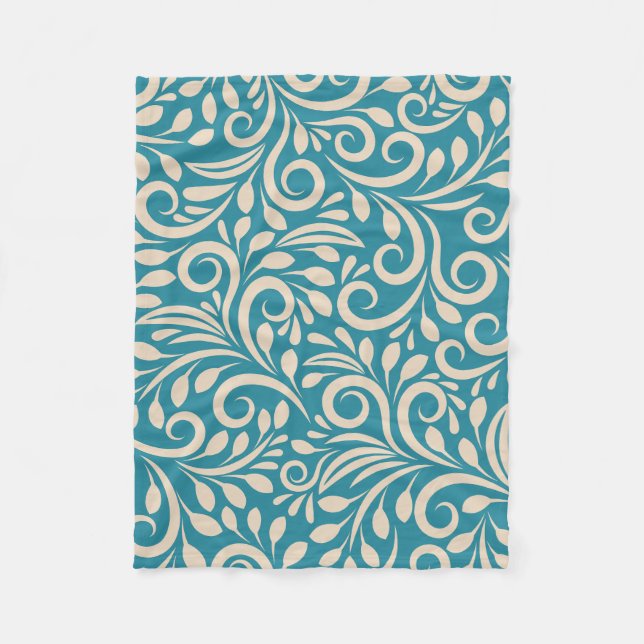 Seamless floral pattern fleece blanket (Front)