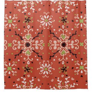 Seamless floral pattern folk colourful flowers and