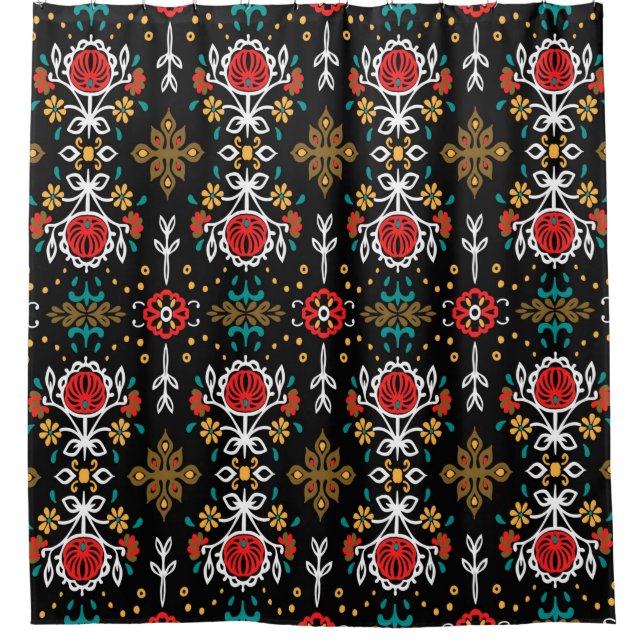 Seamless floral pattern folk colourful flowers and (Front)