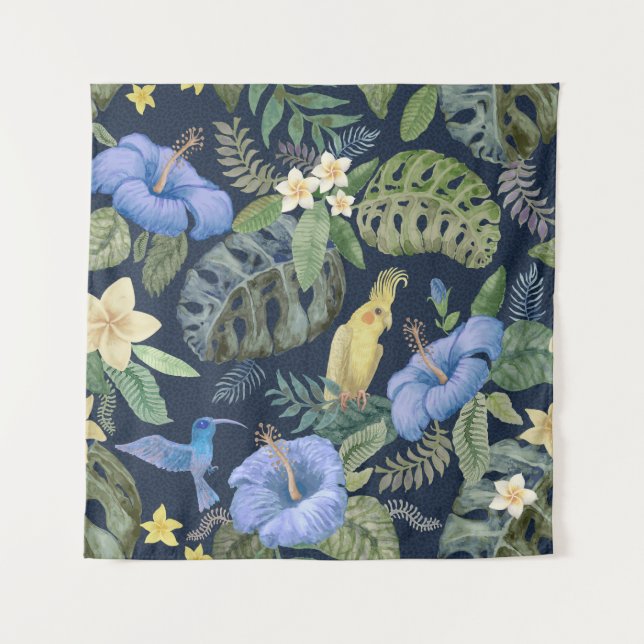 Seamless floral pattern from hand painted watercol tapestry (Front)