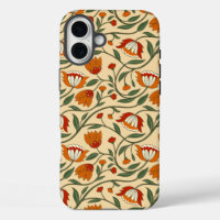 Seamless floral pattern in beige background