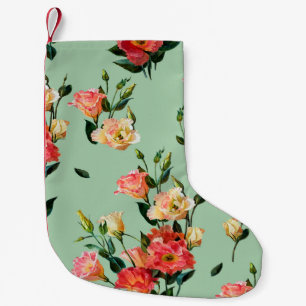 Seamless floral pattern in victorian style. Bouque Small Christmas Stocking