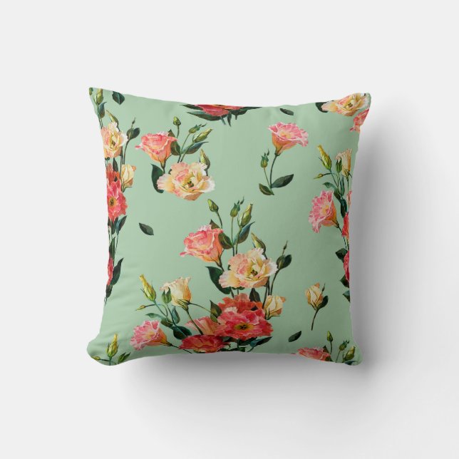 Seamless floral pattern in victorian style. Bouque Throw Pillow (Front)