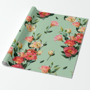 Seamless floral pattern in victorian style. Bouque Wrapping Paper