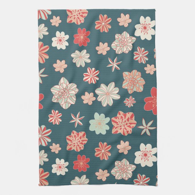 Seamless Floral Pattern  Kitchen Towel (Vertical)