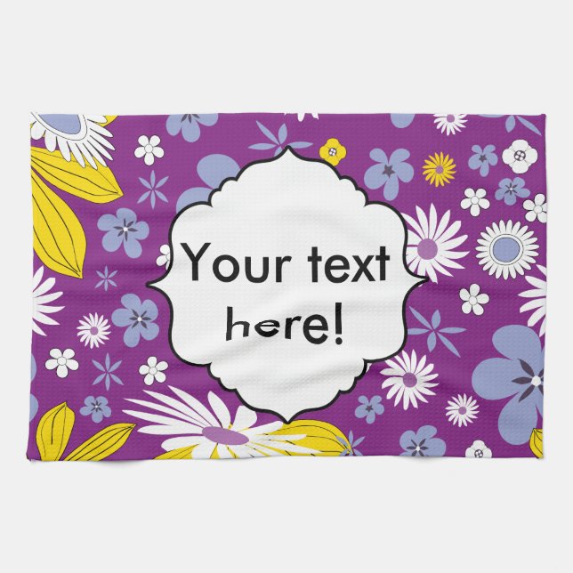 Seamless Floral Pattern Kitchen Towel (Horizontal)