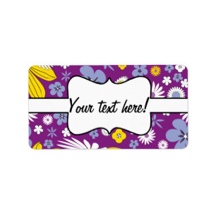 Seamless Floral Pattern Label